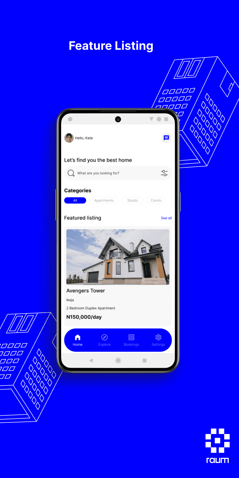 Raum app screen